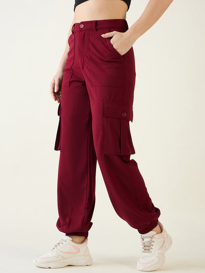 Cargo Joggers with Elastic Cuffs and Pleats