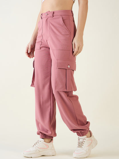 Cargo Joggers with Elastic Cuffs and Pleats
