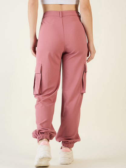 Cargo Joggers with Elastic Cuffs and Pleats