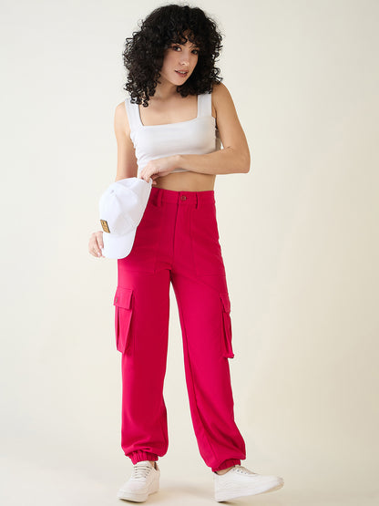 Cargo Joggers with Elastic Cuffs and Pleats