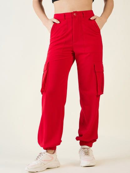 Cargo Joggers with Elastic Cuffs and Pleats