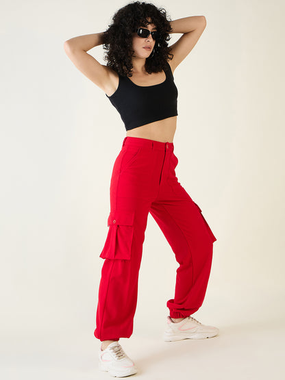 Cargo Joggers with Elastic Cuffs and Pleats