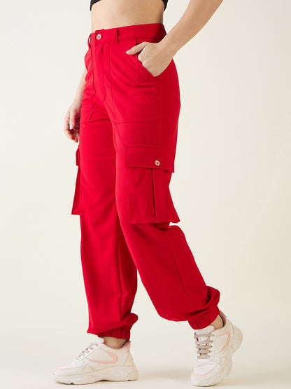 Cargo Joggers with Elastic Cuffs and Pleats