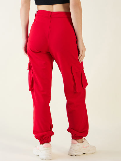 Cargo Joggers with Elastic Cuffs and Pleats