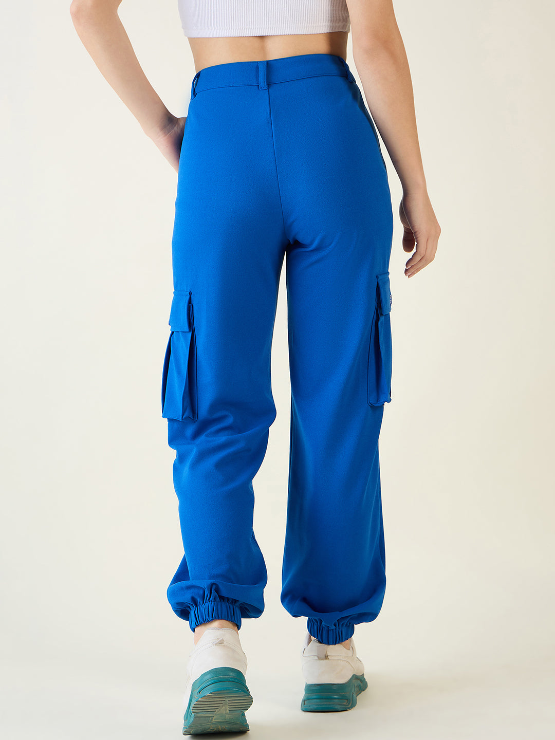 Cargo Joggers with Elastic Cuffs and Pleats