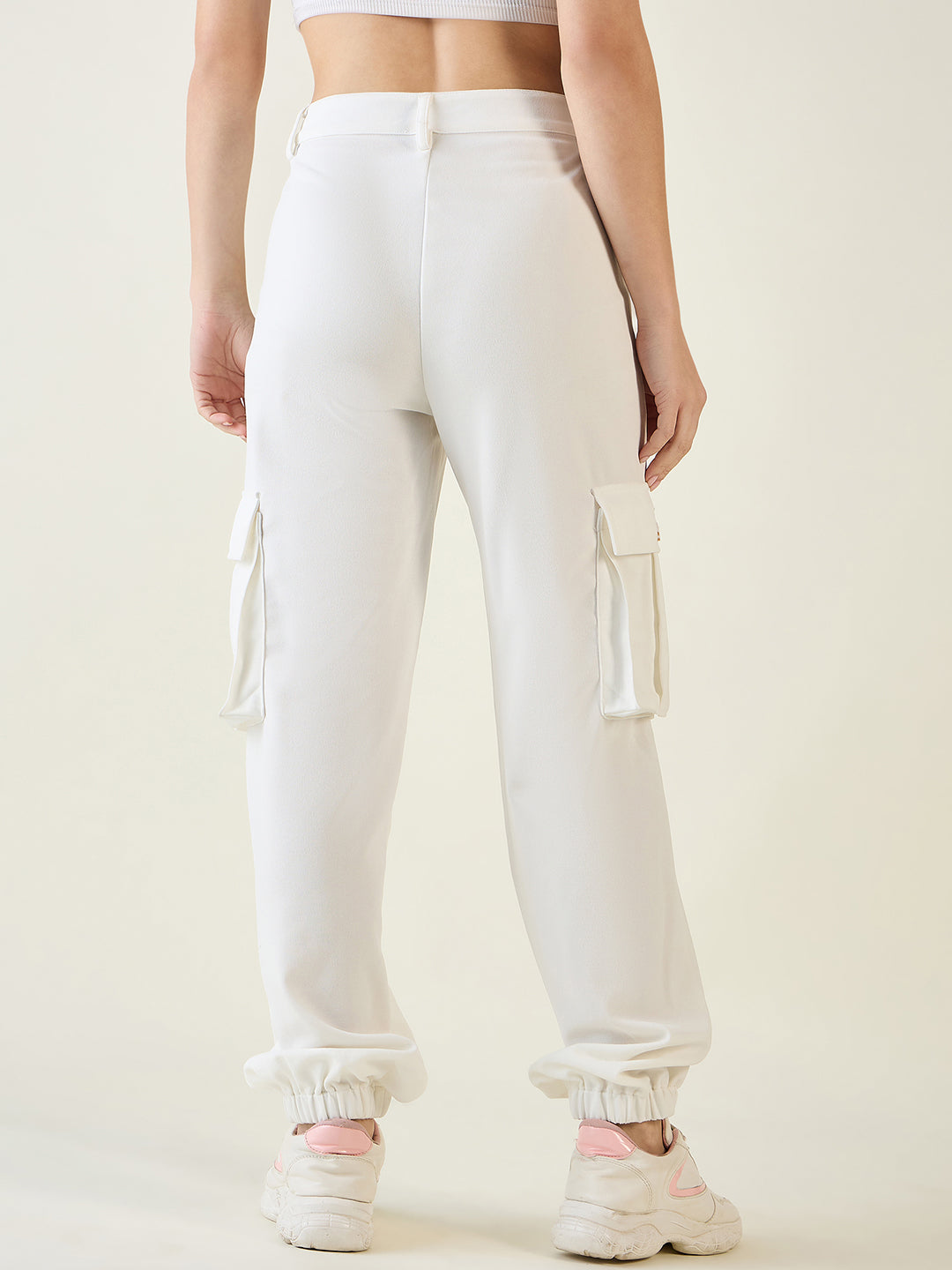 Cargo Joggers with Elastic Cuffs and Pleats