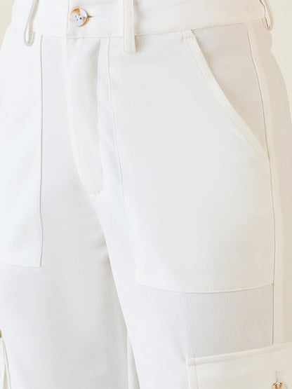 Cargo Joggers with Elastic Cuffs and Pleats