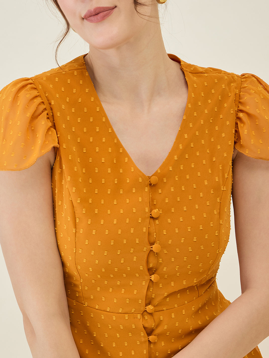 Dobby Mesh Tiered Maxi Dress with Cape Sleeves