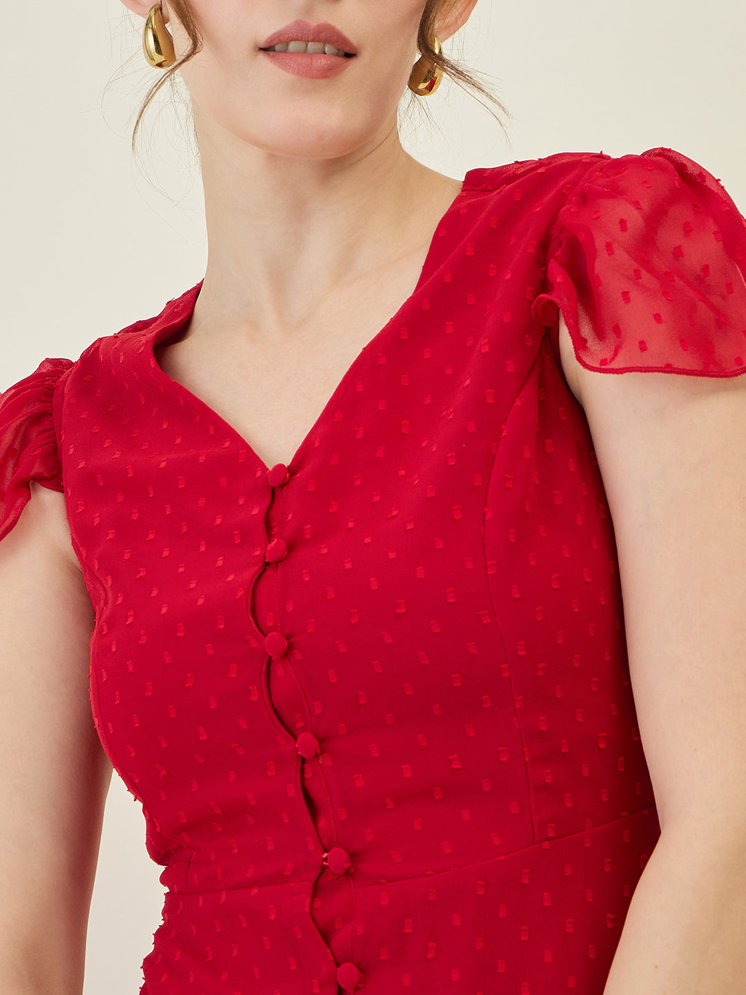 Dobby Mesh Tiered Maxi Dress with Cape Sleeves