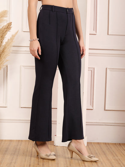 Flared High-Rise Luxe Trousers