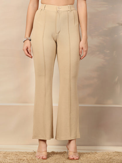 Flared High-Rise Luxe Trousers