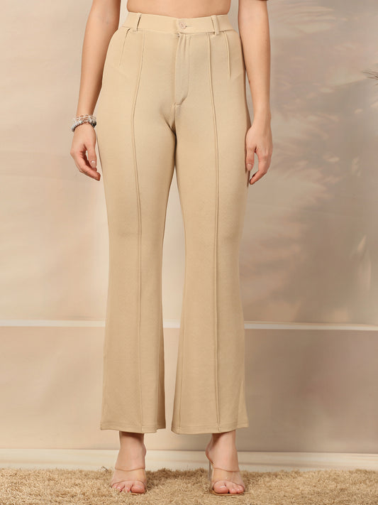 Flared High-Rise Luxe Trousers