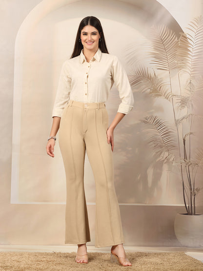 Flared High-Rise Luxe Trousers