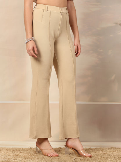 Flared High-Rise Luxe Trousers