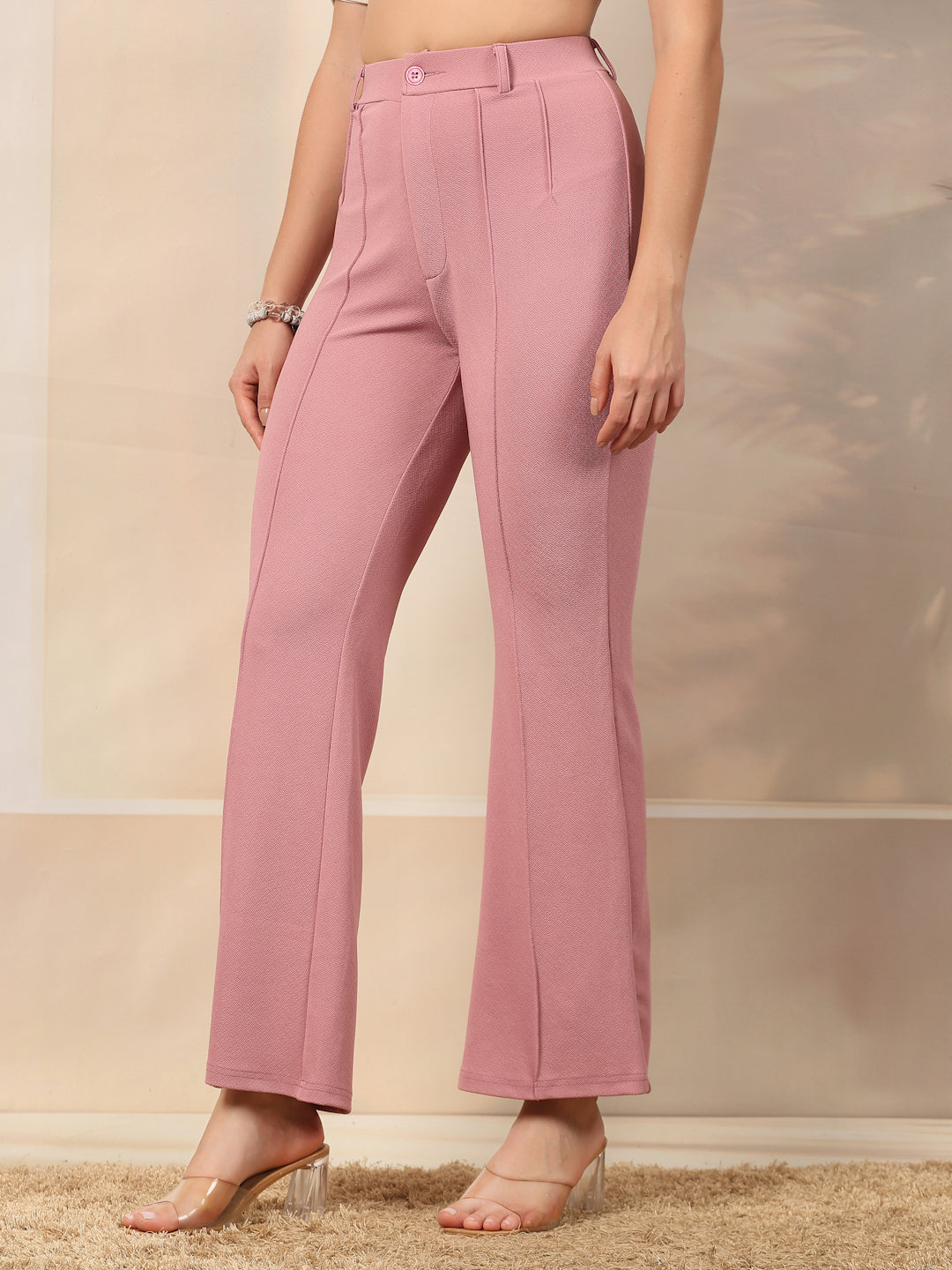 Flared High-Rise Luxe Trousers