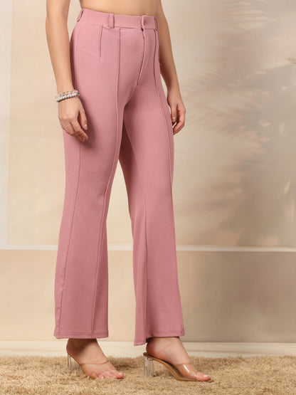 Flared High-Rise Luxe Trousers
