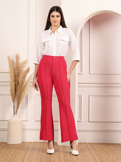 Flared High-Rise Luxe Trousers
