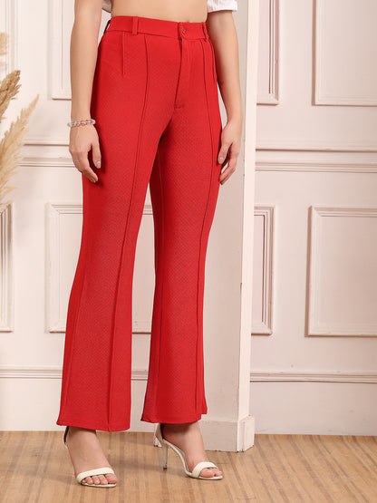 Flared High-Rise Luxe Trousers