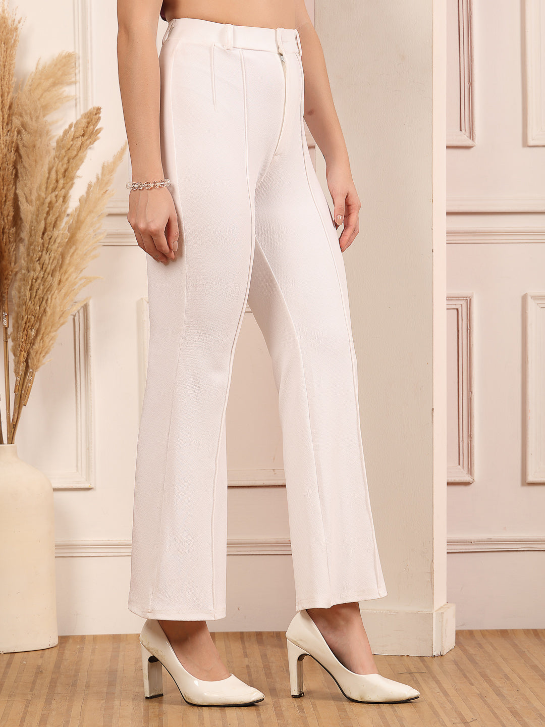 Flared High-Rise Luxe Trousers
