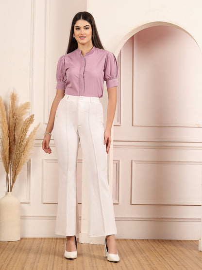 Flared High-Rise Luxe Trousers