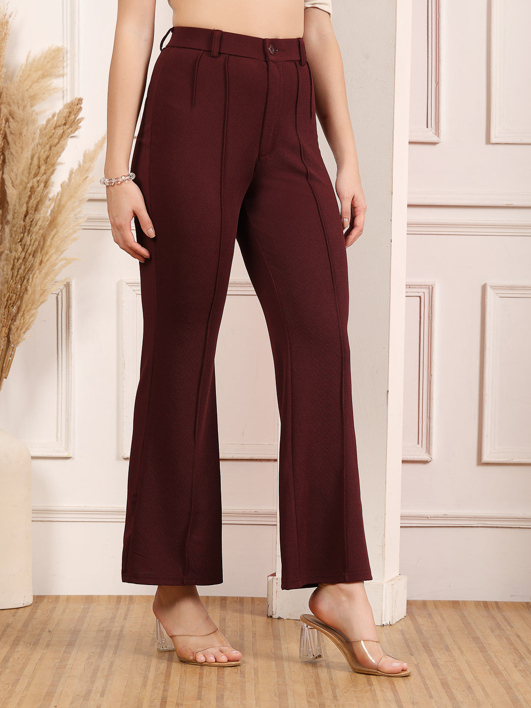 Flared High-Rise Luxe Trousers