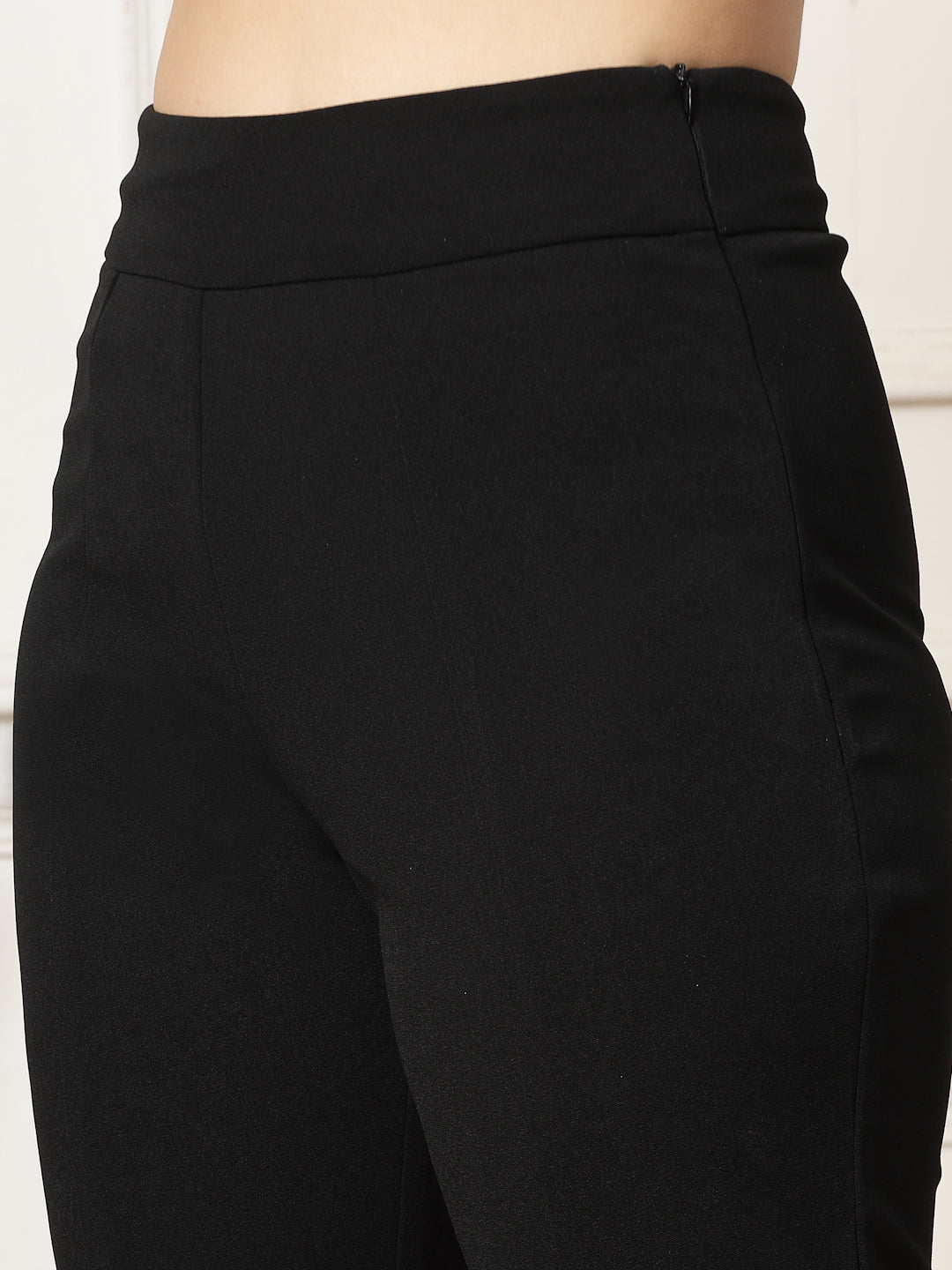 Flared Trousers with Front Ankle Slits