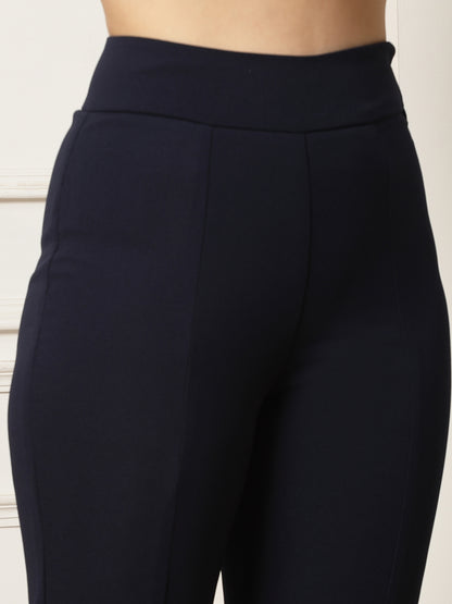 Flared Trousers with Front Ankle Slits