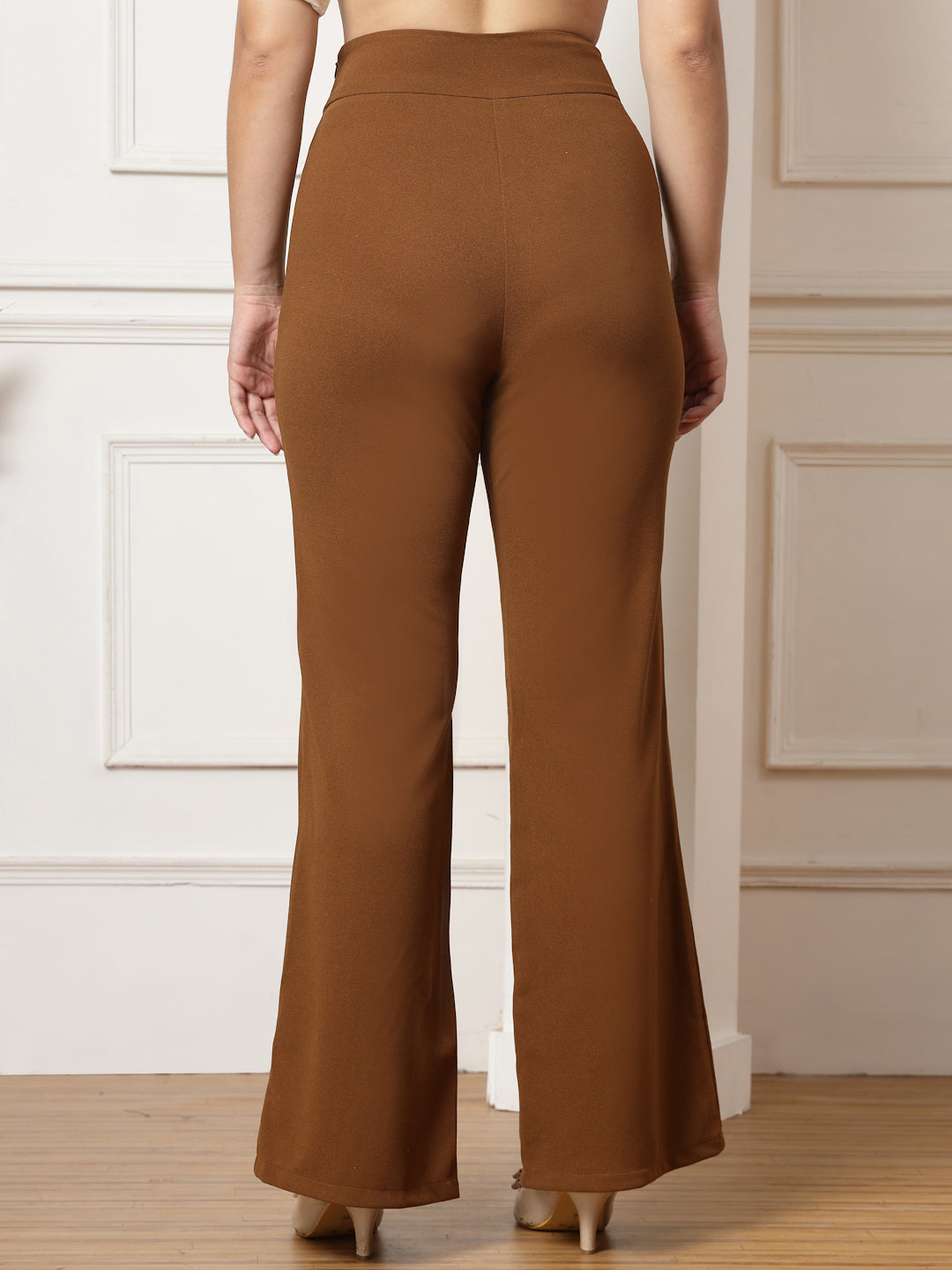 Flared Trousers with Front Ankle Slits