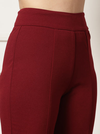 Flared Trousers with Front Ankle Slits
