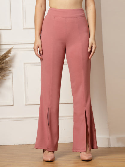 Flared Trousers with Front Ankle Slits