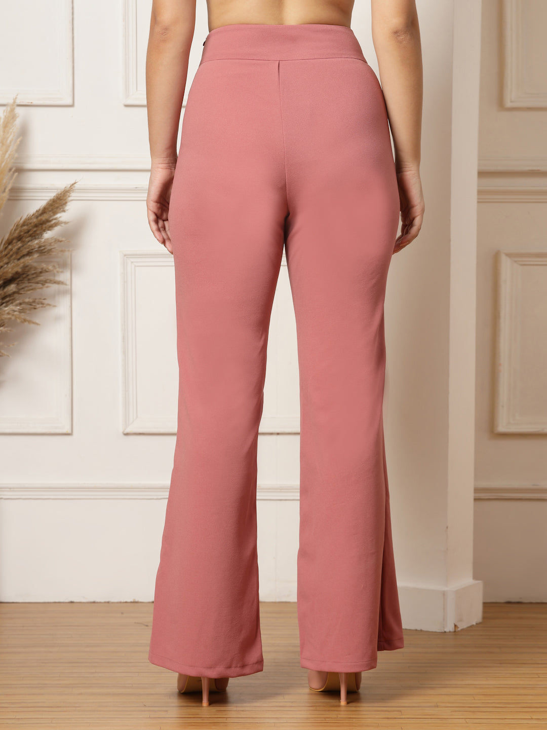 Flared Trousers with Front Ankle Slits