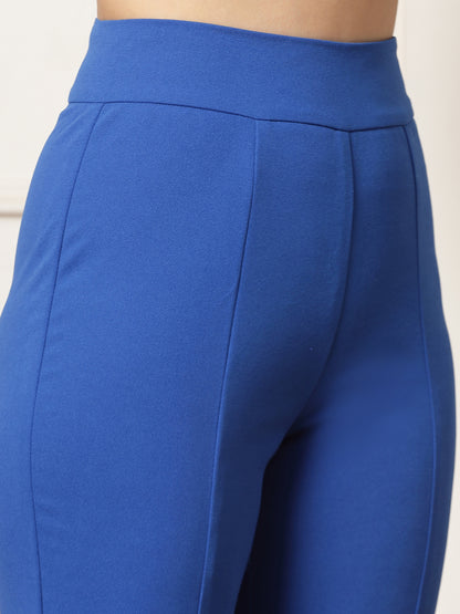 Flared Trousers with Front Ankle Slits