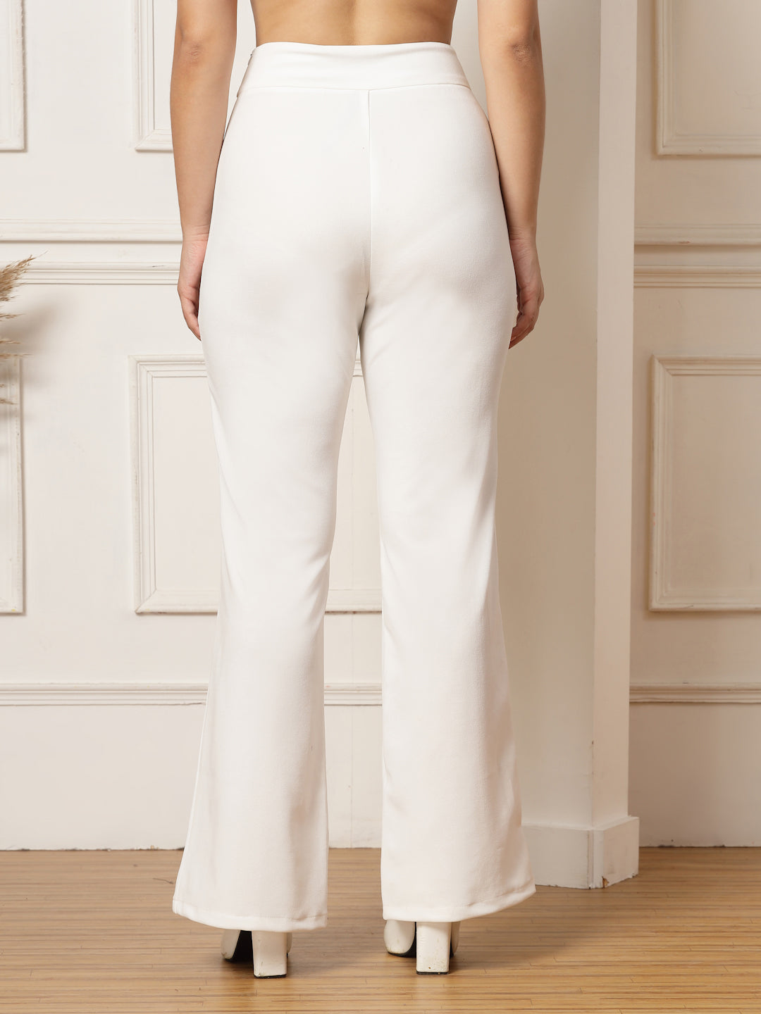 Flared Trousers with Front Ankle Slits