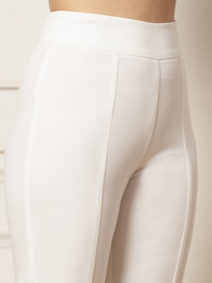 Flared Trousers with Front Ankle Slits