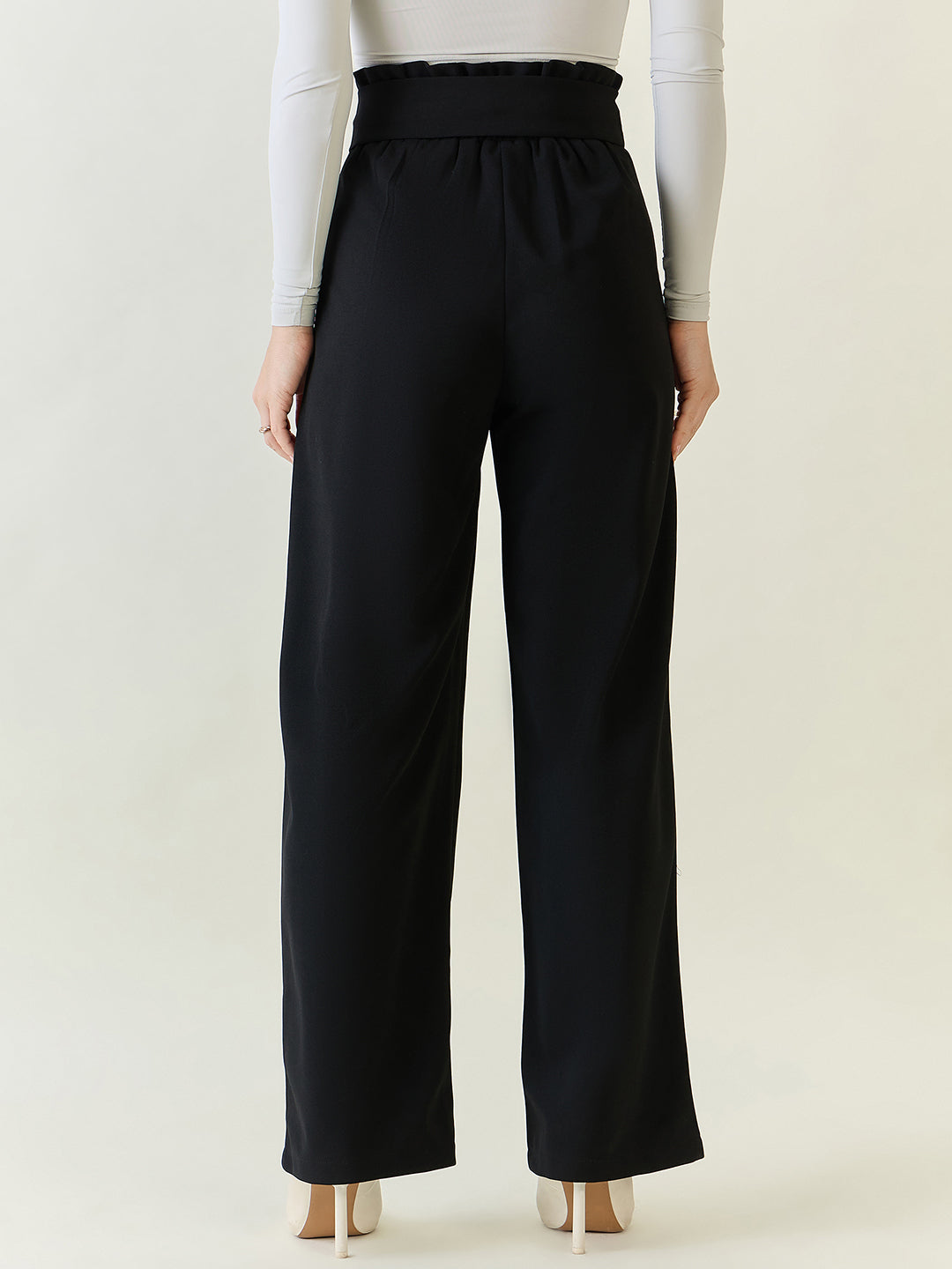 Flowing Tie-Waist Palazzo Trousers
