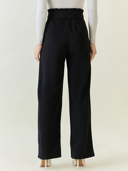 Flowing Tie-Waist Palazzo Trousers