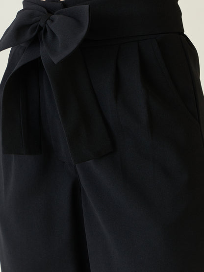 Flowing Tie-Waist Palazzo Trousers