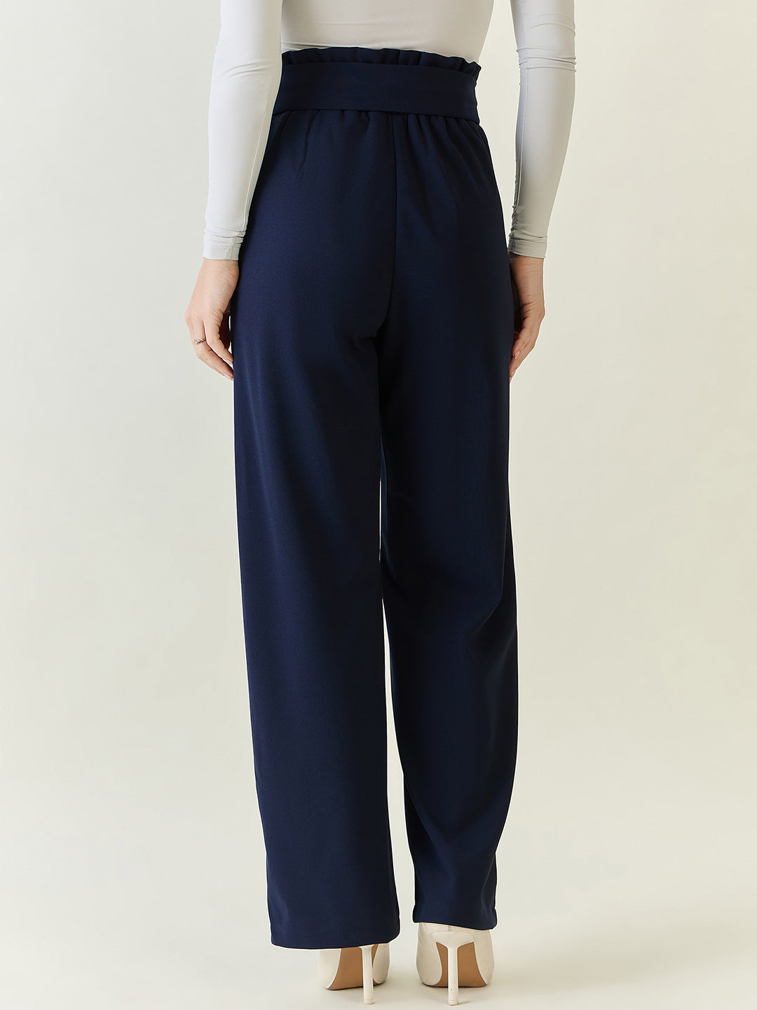 Flowing Tie-Waist Palazzo Trousers
