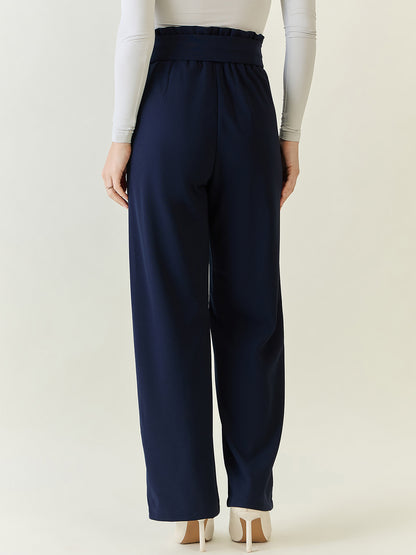 Flowing Tie-Waist Palazzo Trousers