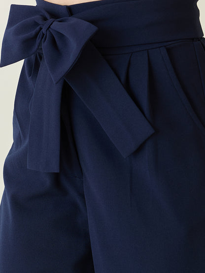 Flowing Tie-Waist Palazzo Trousers