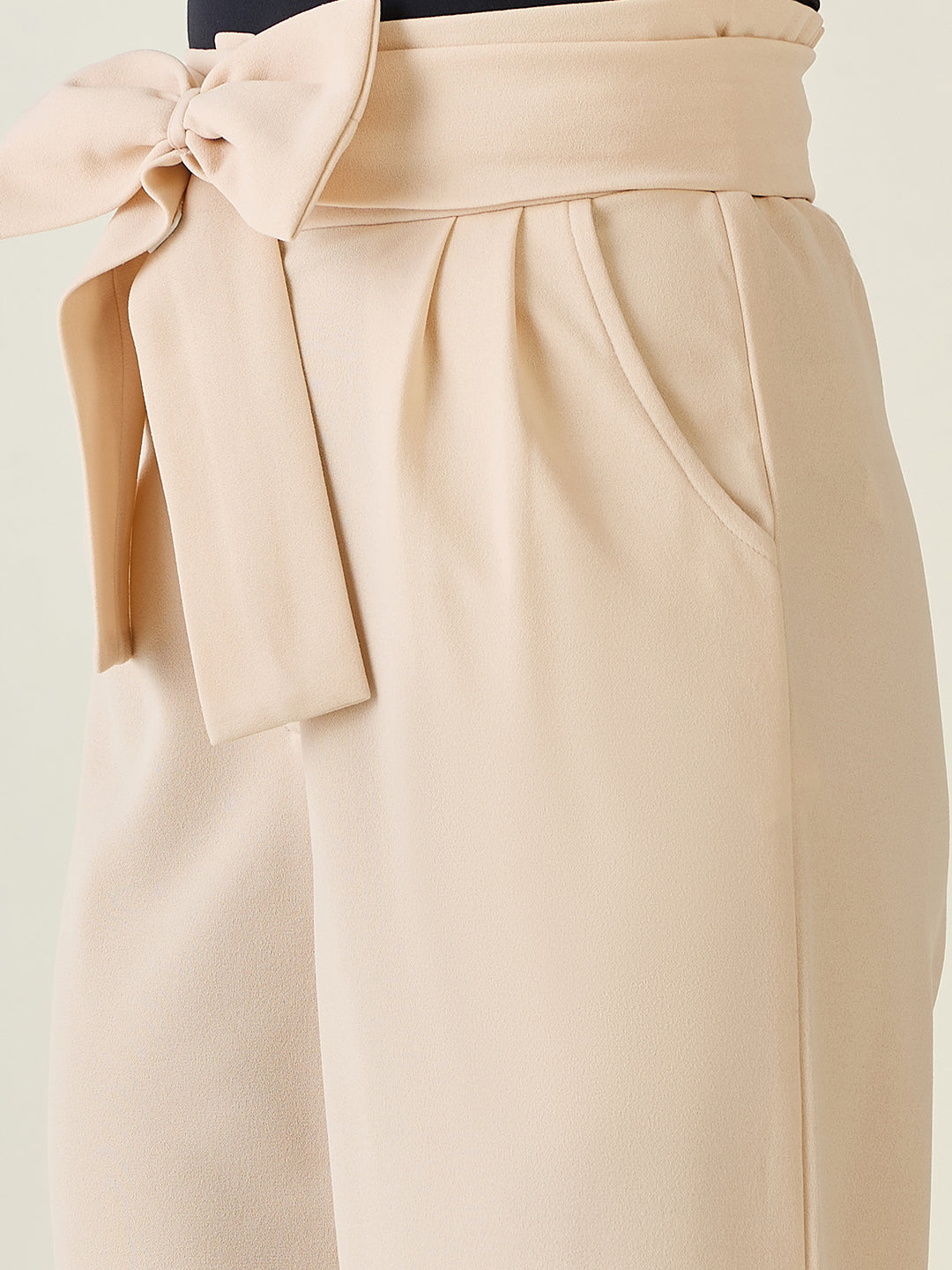 Flowing Tie-Waist Palazzo Trousers