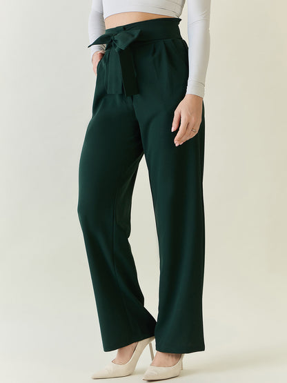 Flowing Tie-Waist Palazzo Trousers