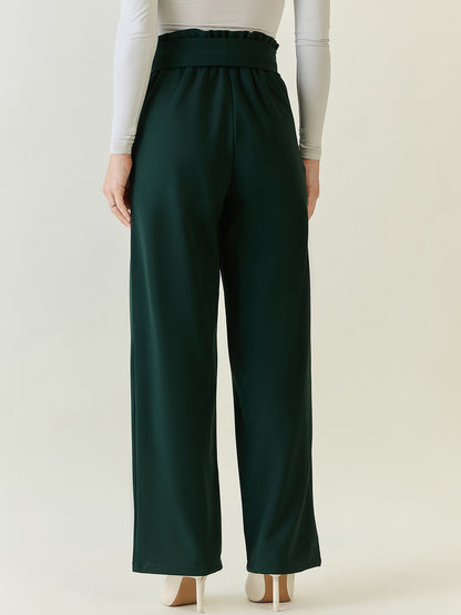 Flowing Tie-Waist Palazzo Trousers
