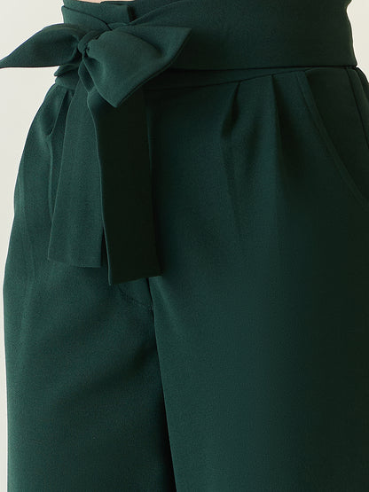 Flowing Tie-Waist Palazzo Trousers