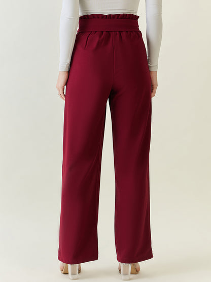 Flowing Tie-Waist Palazzo Trousers