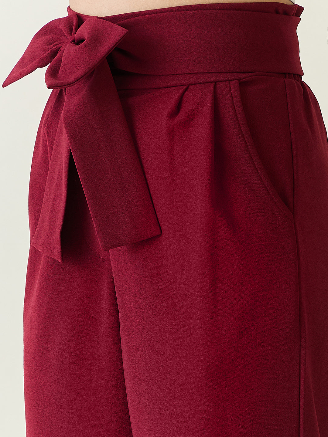 Flowing Tie-Waist Palazzo Trousers