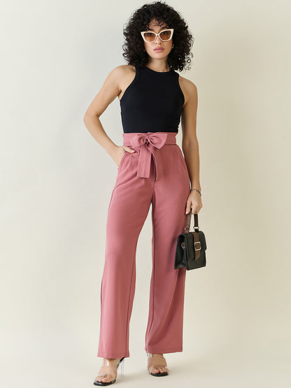 Flowing Tie-Waist Palazzo Trousers