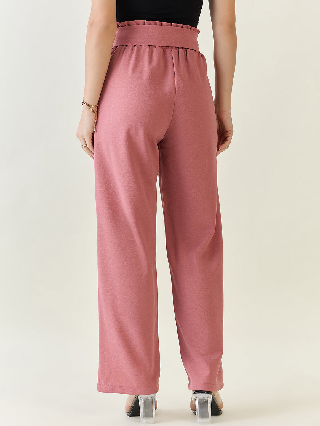 Flowing Tie-Waist Palazzo Trousers