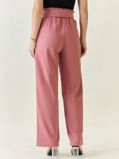 Flowing Tie-Waist Palazzo Trousers