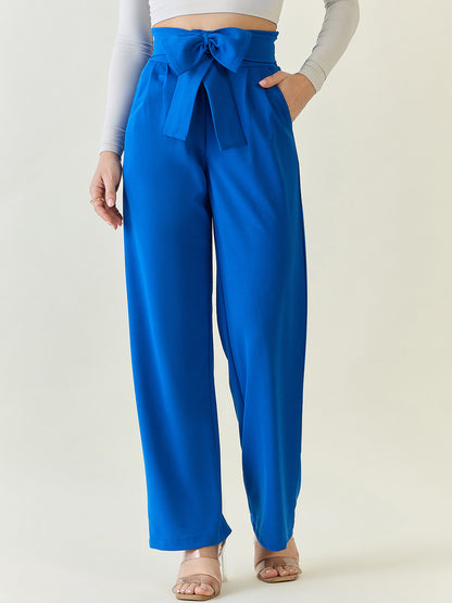Flowing Tie-Waist Palazzo Trousers